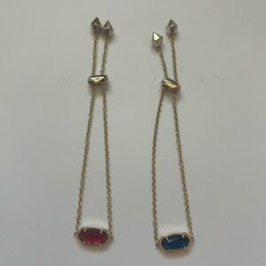 Kendra Scott Set of 2 Elisa Pendant Bracelets Berry & Navy Abalone